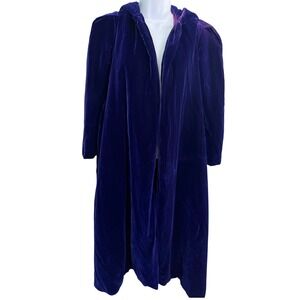 VTG‎ 90s Helena Velvet Opera Cape Hooded 7/8 Jr Purple Halloween Cosplay Cloak